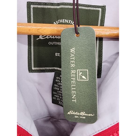 Eddie Bauer Red Water Repellent Windbreaker Jacket Men’s Size XXL - Picture 6 of 11